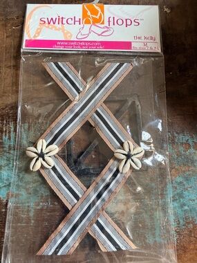 Switchflops 'The Kelly' Striped Flip Flop Straps with Shell Flowers